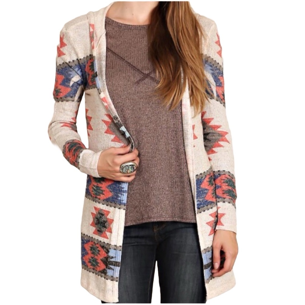 Beige Aztec Cardigan